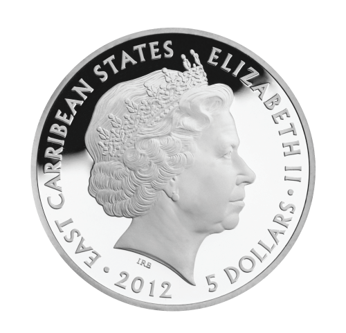 Аверс серебряной монеты "Церемония военного парада" 2012