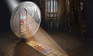 Серебряная монета "Домский собор в Кёльне"