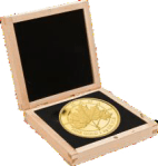 Золотая килограммовая монета Канады в футляре 2012