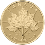 Золотая монета Канады 1/10 унции 2012 "Кленовый лист"