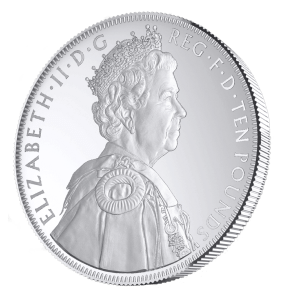 Аверс 5-унцевой серебряной монеты Бриллиантового юбилея Елизавете II исполнилось 86 лет