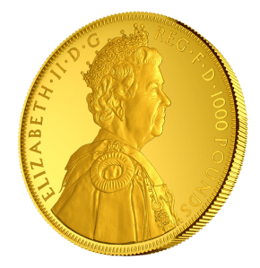 Аверс золотой килограммовой монеты Бриллиантового юбилея Королевы