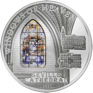 Кафедральный Собор в Севилье - серебряная монета серии Витражи небесные