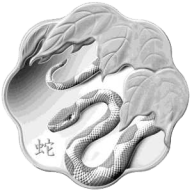 Серебряная монета Канады к 2013 Году Змеи в форме лотоса
