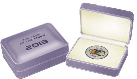 Монета к 2013 Году Змеи. Серебро, Острова Кука, 5 долларов 