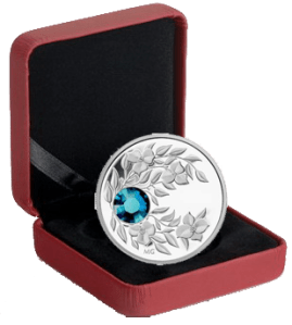 Серебряная монета "Декабрь" в футляре