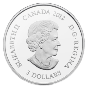 Аверс серебряной монеты 3 доллара Канада 2012