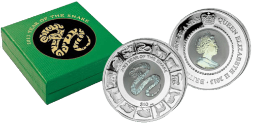Монета "Год Змеи" с титановой сердцевиной