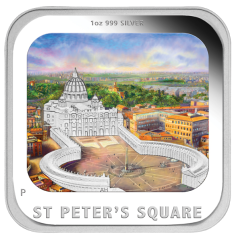 Монета "Площадь Святого Петра" Австралия 2013 квадратная