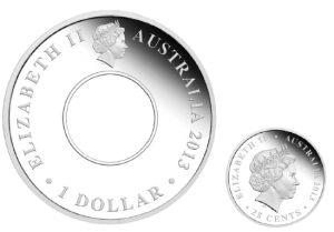 Аверсы монет из набора "200 лет кольцевому доллару и монеты-вставки"