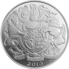 Аверс серебряных монет набора "Четыре портрета Королевы" 