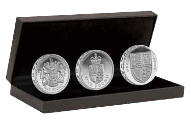 30-летие однофунтовой монеты набор серебряных монет