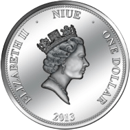 Аверс монеты 1 доллар Ниуе 2013