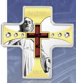 Easter Silver Coin with Swarovski elements