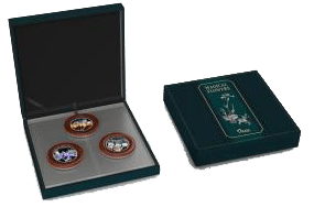 Набор из 3 серебряных монет "Ирисы"