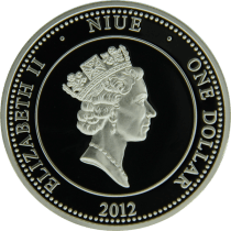 Аверс серебряной монеты "Ирисы" 1 доллар 2012