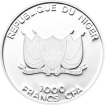 Аверс серебряной монеты "Койот" 1000 нигерийских франков