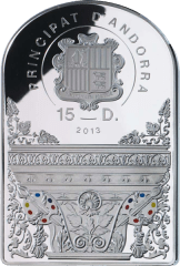 Аверс серебряной монеты Мадонна 2013 г. 15 динаров