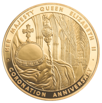 5 унций Коронационная золотая монета Елизаветы II 2013