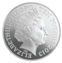 Аверс серебряной 5-унцевой Коронационной монеты 2013 года