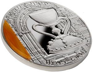 Серебряная монета "Святой Грааль" 2013 с агатом