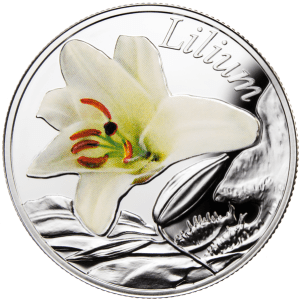 Серебряная монета "Лилия" 10 рублей Беларусь 2013