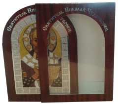 Открытка-блистер серебряной монеты "Николай Чудотворец 2013