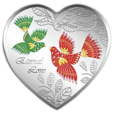 Серебряная монета-сердце "Вечная любовь" Острова Кука 2013