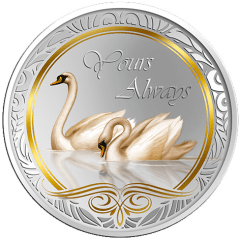 Серебряная монета "Всегда с тобой" с позолотой Токелау 2013