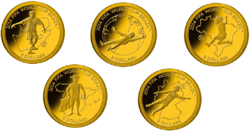 золотые монеты 11 друзей Чемпионата мира по футболу 2014