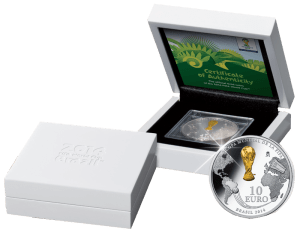 Официальный футляр монеты ФИФА 2014