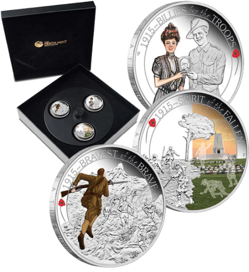 Серебряные монеты к 100 летию Первой мировой войны - Perth Mint апрель 2015
