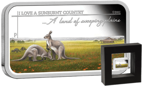 Серебряная монета "Страна бескрайних равнин" 1 австралийский доллар 2015 Perth Mint