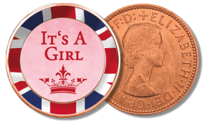 Полпенни цветрая моета к рождению принцессы Кембриджской