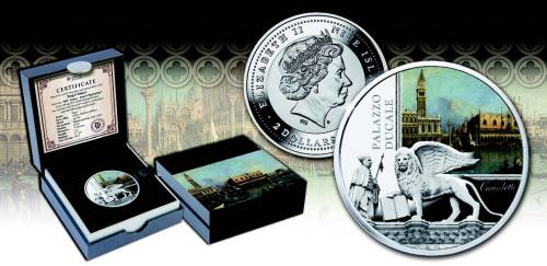 Серебряная монета Дворец Дожей в Венеции 2015 Монетный двор Польши